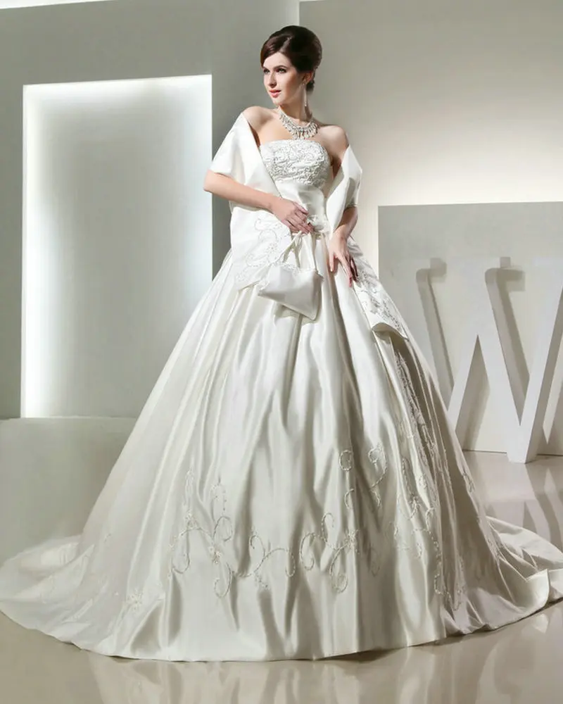 REAL MODEL Diamond Wedding Dress Satin Elegant Ball Gowns robe de