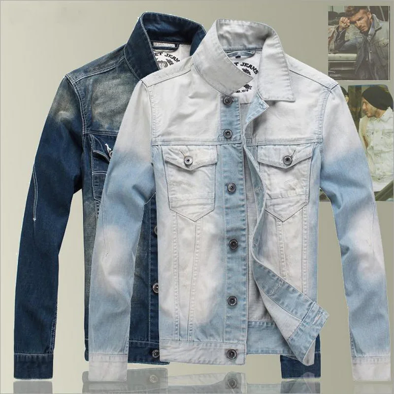 Новая Ретро Классическая джинсовая куртка мужская повседневная тонкая куртка мужская куртка джинсовая куртка плюс размер M-3XL