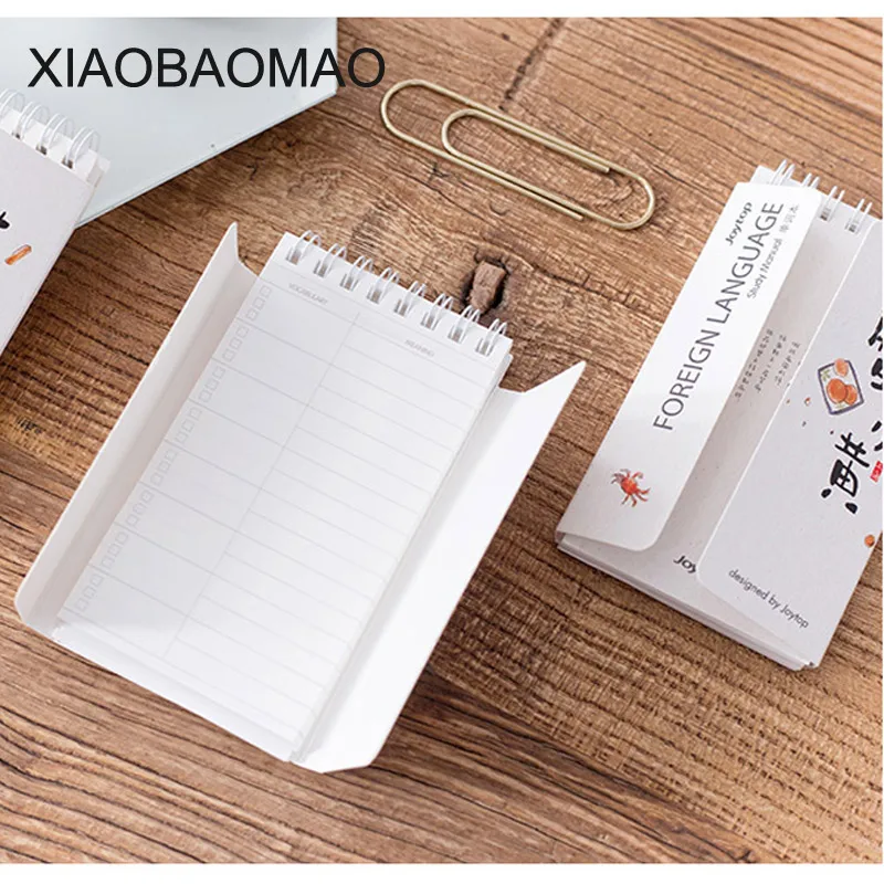 

80 pages Korean Stationey Creative Language Study Vocabulary Word Book, Portable Spiral School Notebook Small Writing Note Books