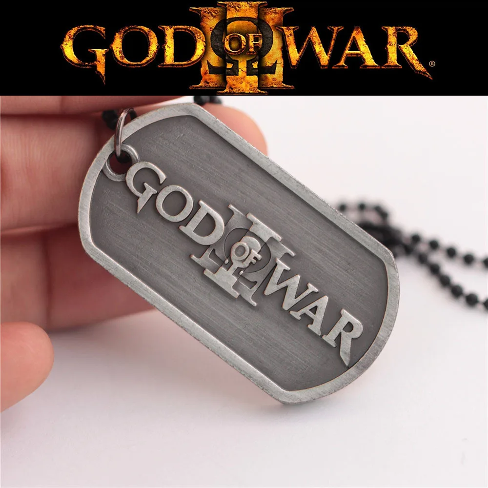 

Game Serious GOD OF WAR 3 PS3 Hot Dog Tag Pendant Necklaces For Men Wholesale 12pcs/lot