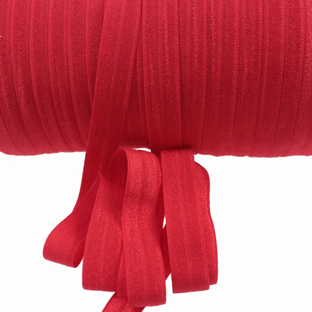 

Free shipping ! #250 red 5/8" FOE elastic, solid Fold Over Elastic FOE for Headbands 50yards/lot or 100yards/