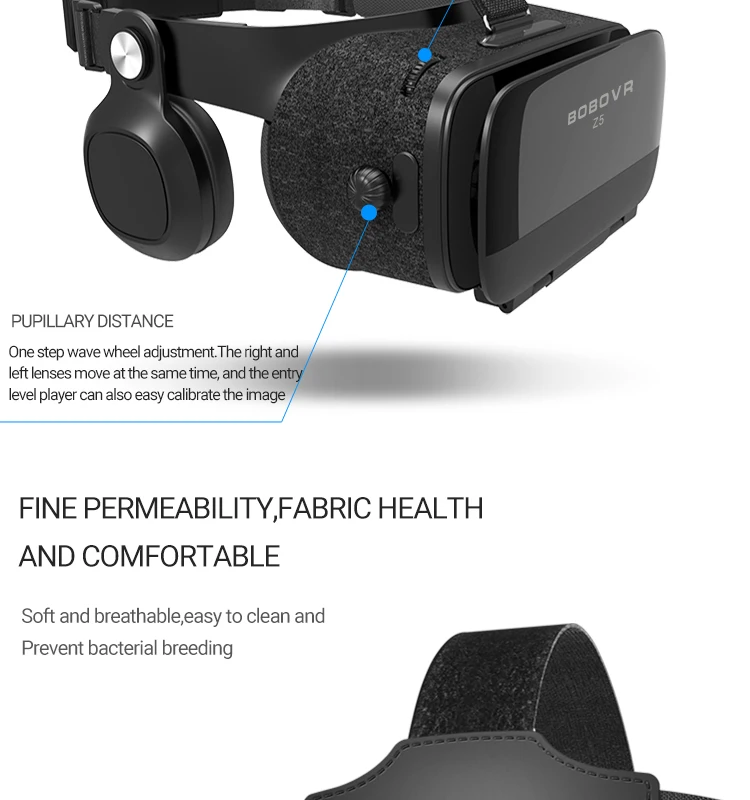 Очки виртуальной реальности BOBOVR Bluetooth очки виртуальной реальности BOBOVR Z5 виртуальной реальности VR очки Google картонные очки виртуальной реальности VR очки с наушники для смартфона Очки виртуальной реальности VR игры/фильм