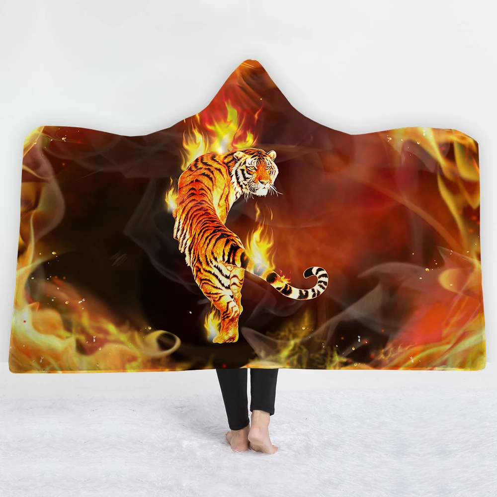 Тигр свирепый одеяло s шапки уютные одеяла Осень Весна Высокое качество согреться Твин Полный размер фейерверк одеяло