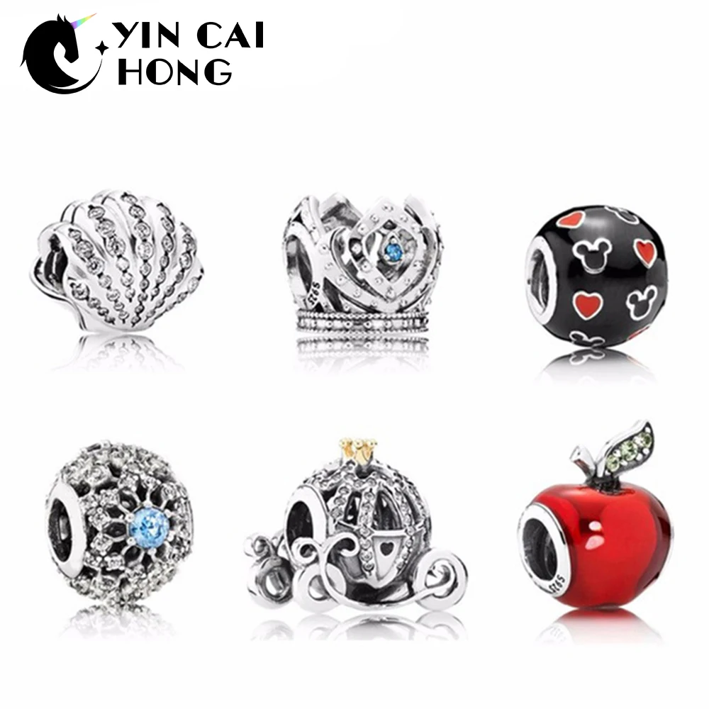 

YCH 100% 925 Sterling Silver Ariel Shell Charm Diverse bead With Clear CZ Fit Original Bracelet Luxury Authentic Jewelry