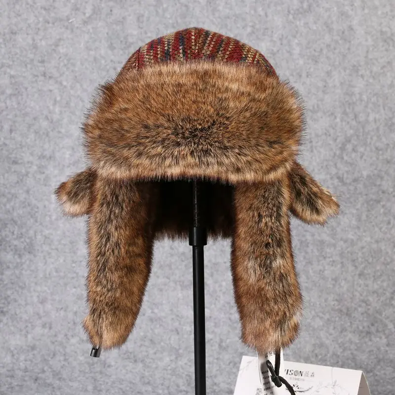 mens fur hat with ear flaps