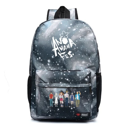 Harajuku Galaxy Аниме ANOHANA школьный рюкзак с печатью сумки для подростков холщовый рюкзак для ноутбука рюкзаки для девочек-подростков - Цвет: 5