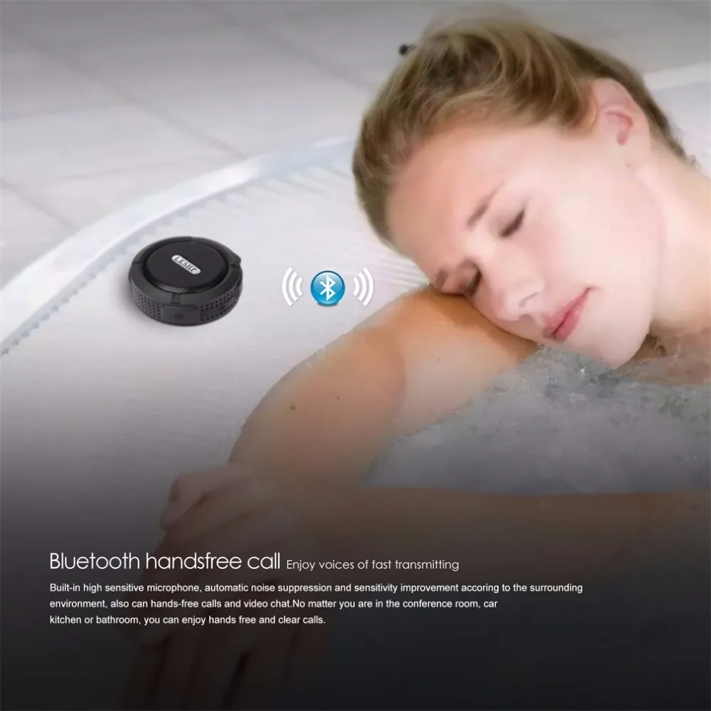 LESHP беспроводной bluetooth-динамик с звонками, громкая связь и присоска, водонепроницаемый Bluetooth Душ, портативный динамик