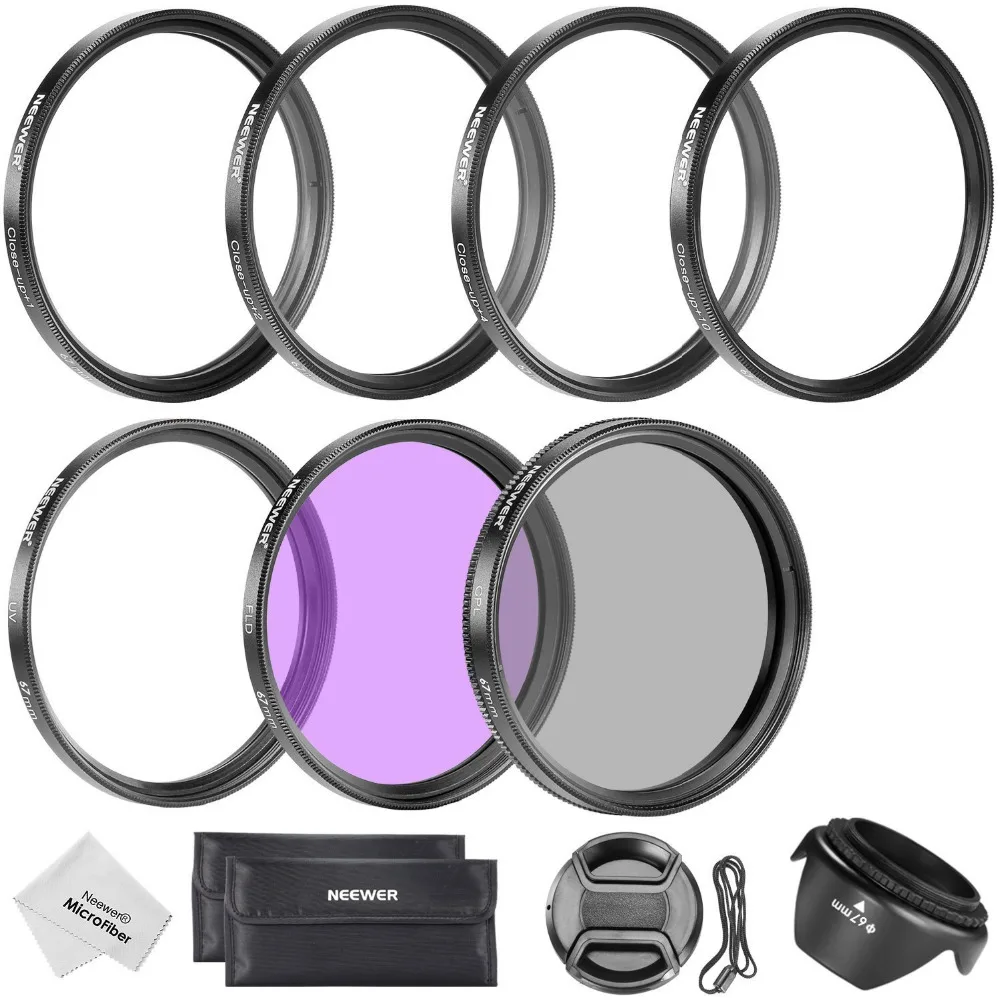 Neewer 67MM Professional Lens Filter+Close up Macro Accessory Kit for