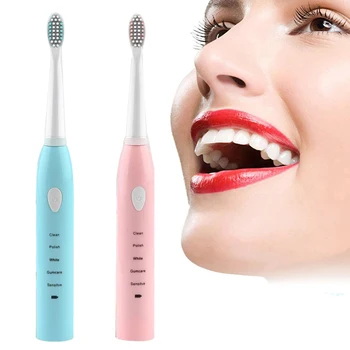 

1PCS Adult Electric USB Rechargeable Toothbrush Deep Cleaning Tooth Brushes with 4pcs Replacement Heads Oral Care Teethbrush