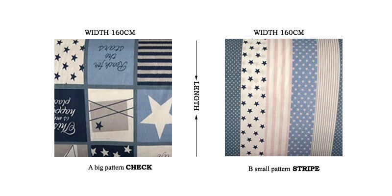 Хлопок саржевая ткань скандинавский ветер синий проверить звезды ткань в полоску для DIY Детская кроватка подушки швы ручной работы ткани