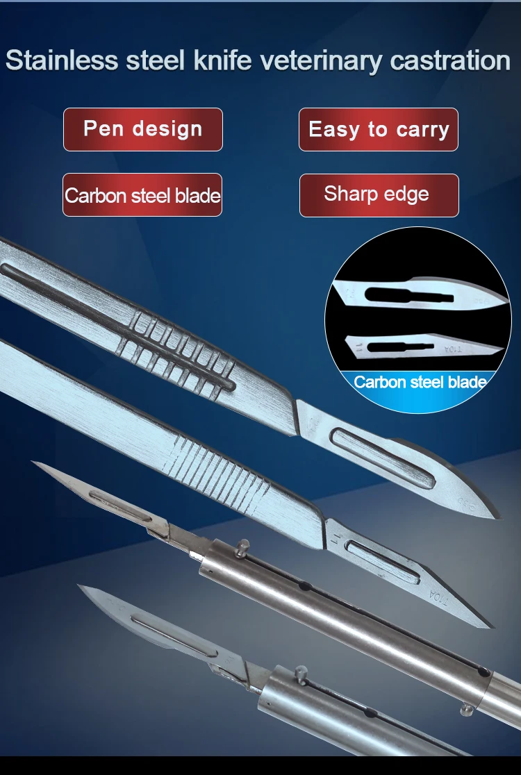 2 шт. животноводство ветеринарный кастрационный нож из нержавеющей стали Режущий нож свинья Скальпель для животноводства оборудования