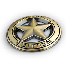 Chrome Metal TEXAS EDITION Hollow Out Star Badge Sticker Car Styling for JEEP Wrangler Liberty Grand Cherokee Vintage Bronze