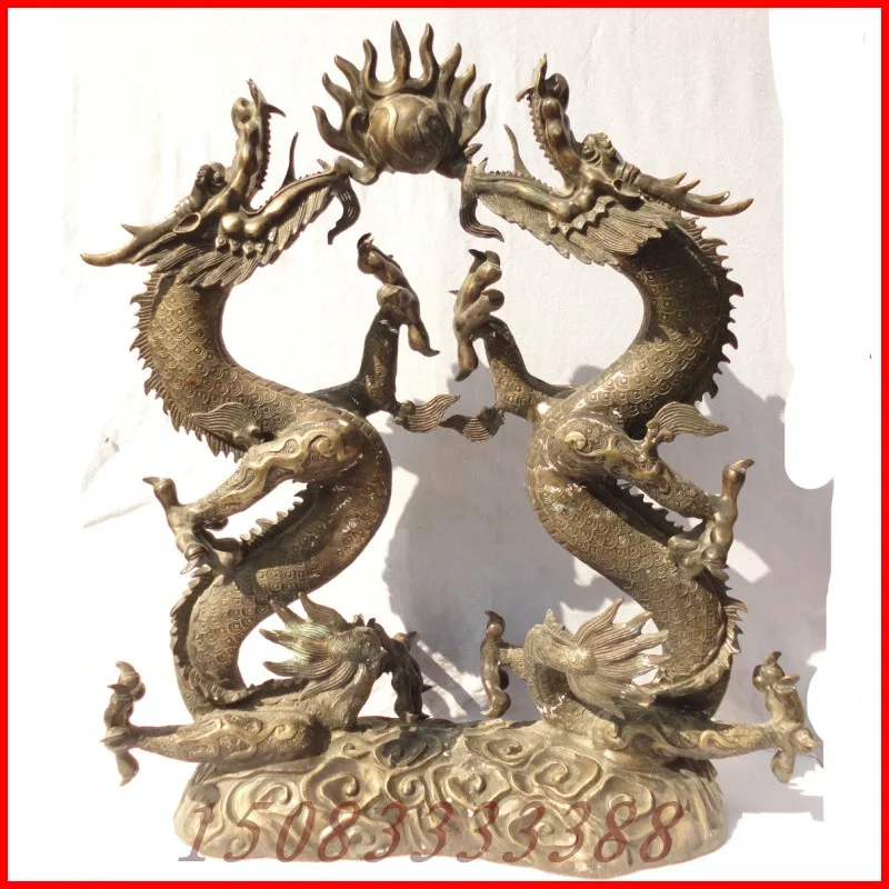 

Bronze statue copper decoration Large copper dragon decoration Bronze zodiac bronze sculpture, crafts decoration 80cm