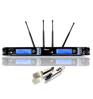 

Wireless UHF microphone one receiver 2 microphones good quality hot sale AS-9K