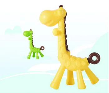 

DHL 200pcs Baby Giraffe Gum Tooth Stick Silica Gel Teething Dental Care Tooth Training Baby Pacifier Chew Toys