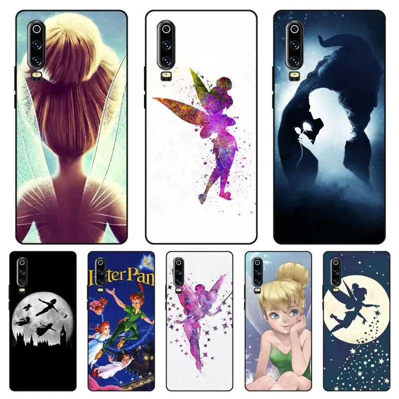 

P225 Tinkerbell Black Silicone Case Cover For Huawei P8 P9 P10 P20 P30 Lite Pro P Smart Plus 2017 2019
