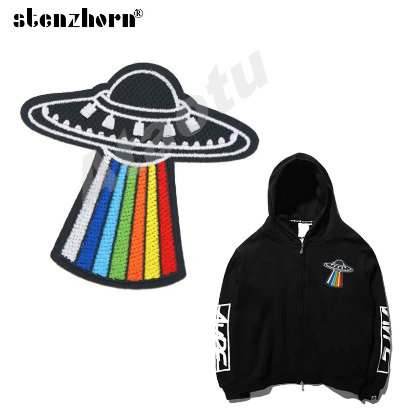 UFO логотип космического корабля брендовые тканевые значки сделай сам нашивка