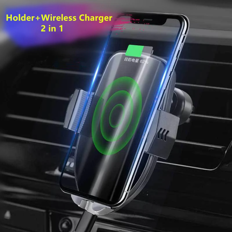 

Flexible Mobile Phone Holder wireless Charger 360 Phone Stand For Iphone Samsung Xiaomi Round Automatic Phone Stand No Magnetic