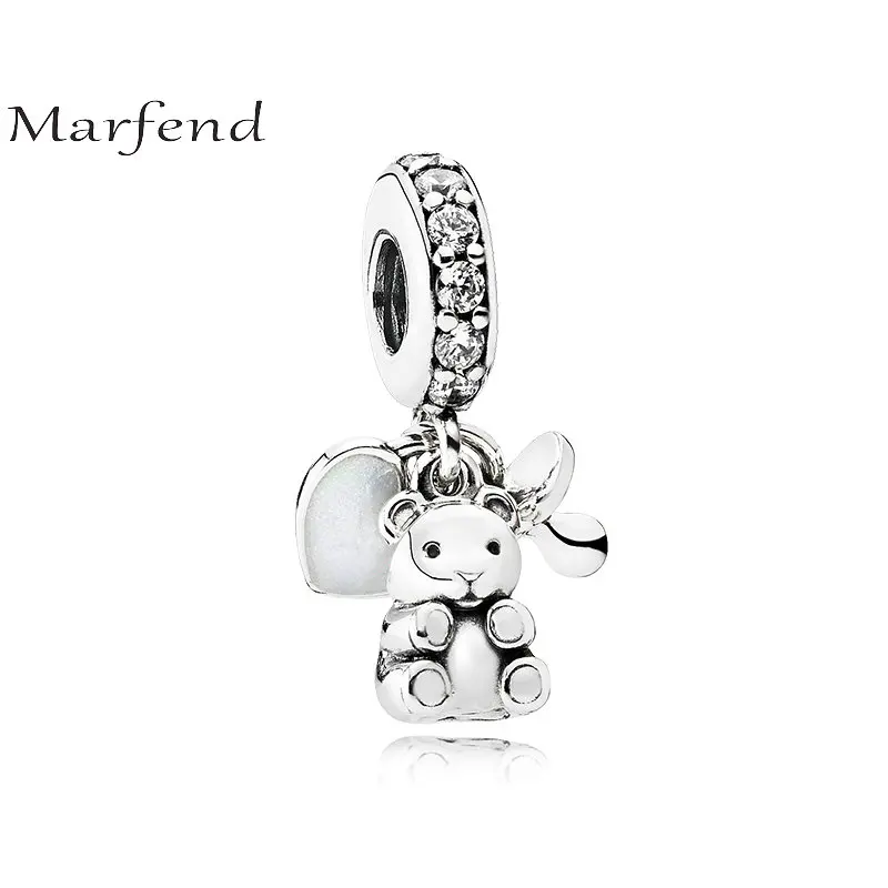

Marfend 100% Silver 925 Latest Design Dear Baby Clear CZ Charm fits Original Bracelet DIY Charms Beads For Baby Fine Jewelry