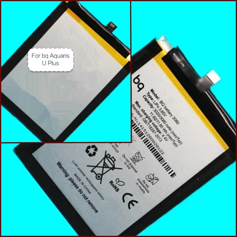 

Battery suitable for bq Aquaris U Plus with Battery Model bq battery 3080mAh