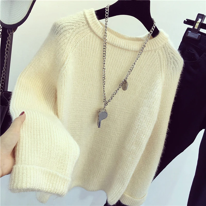 Female Pullovers Sweaters Winter Fluffy Soft Mohair Warm Sweater For Women Pull Tricot Jersey Tops Jumper 4 Colors