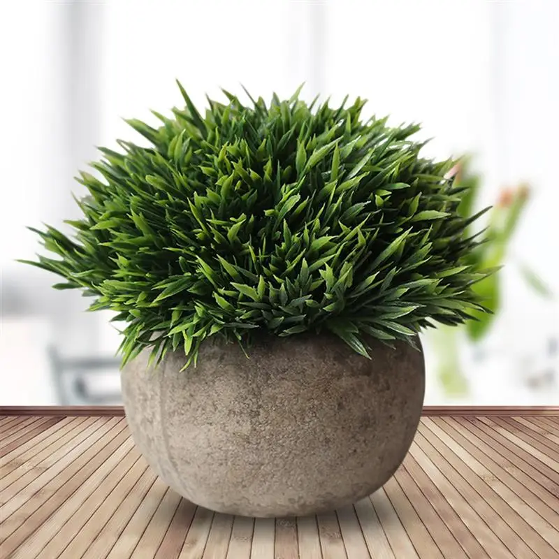 Artificial Plant Vintage Plastic Potted Green Fake Plant Decor Plant Artificial Planters Indoor