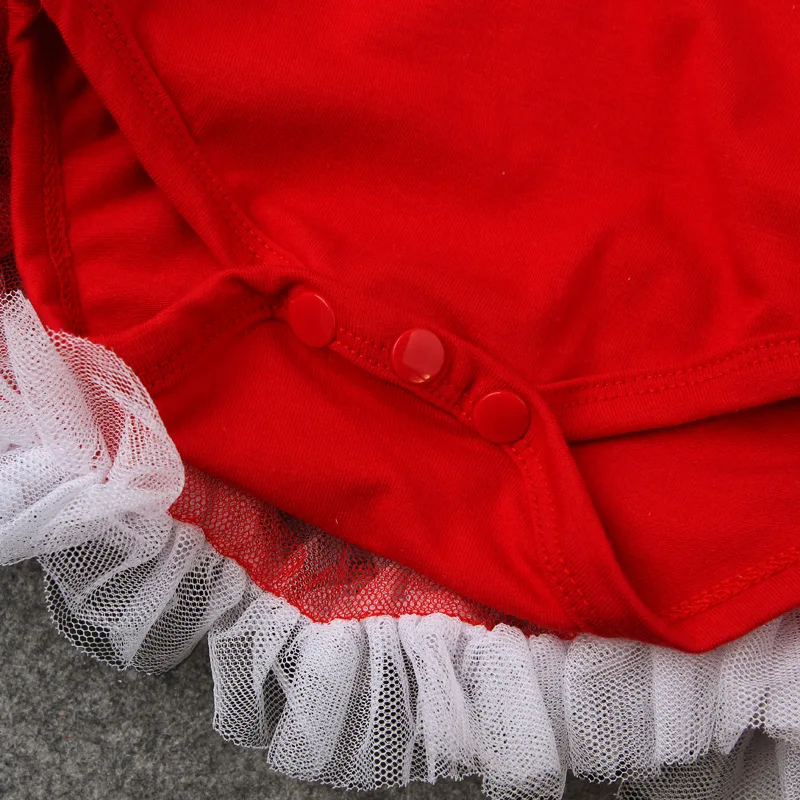 Комбинезон для новорожденных, рождественское платье для младенцев, красный комбинезон для маленьких девочек, рождественское платье с рисунком, платье с короткими рукавами, одежда для малышей