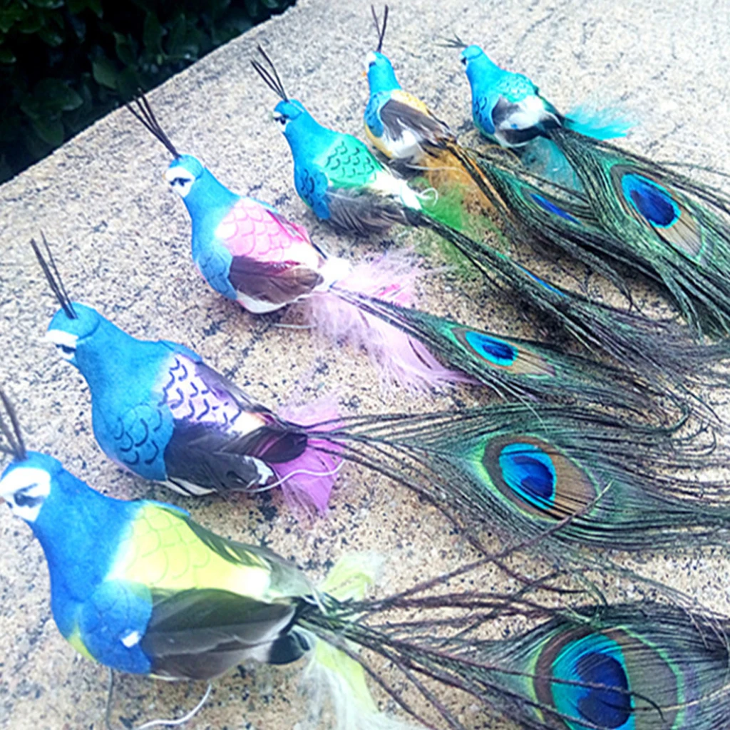 

Beautiful Decor Gift Bird Ornaments Small Peacock Model Toy Garden Sculpture