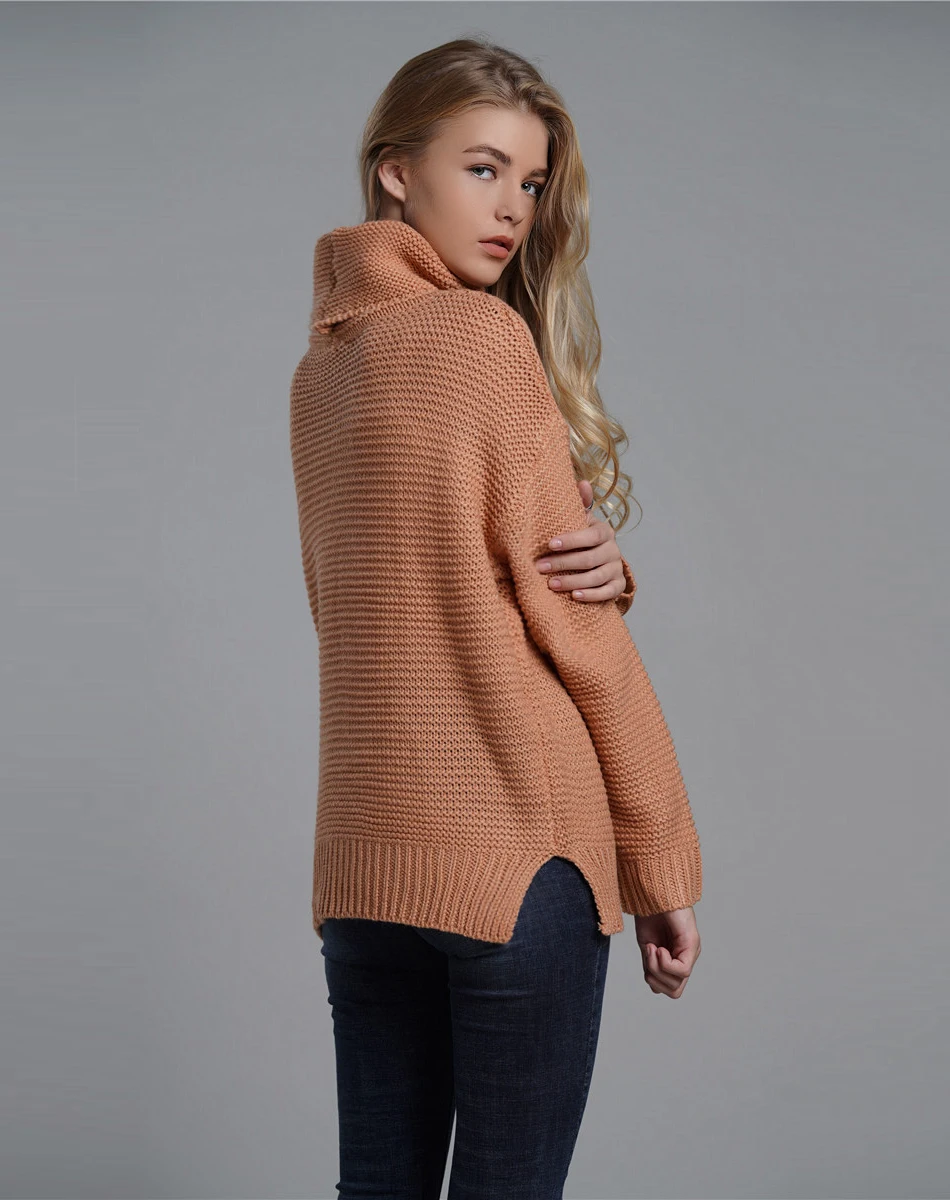 FREE SHIPPING Pullover Women's Jumper Turtleneck Red Sweater Jumper Warm Christmas Sweater thick Winter Cable Knitted Oversized Sweater JKP2321