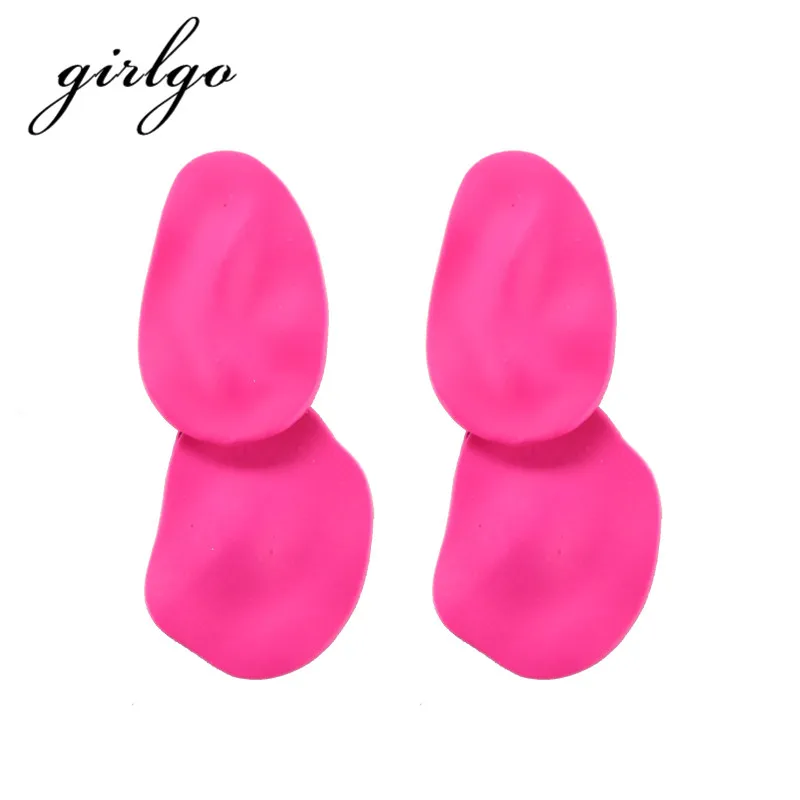 

Girlgo Geometric Maxi Dangle Earrings For Women Vintage Irregular Metal Drop Earrings Charm Fashion Statement Jewelry Accessory