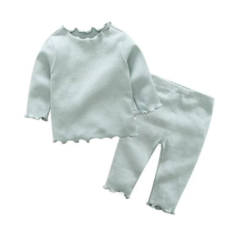Tem Doger/комплекты одежды для маленьких девочек коллекция года, весенне-осенняя одежда для новорожденных девочек Вязаный однотонный топ+ штаны, комплект одежды из 2 предметов, Bebes - Цвет: D