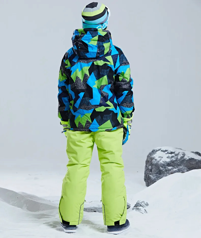 30 градусов лыжные костюмы для детей Лыжная куртка и штаны для катания на сноуборде для детей костюм Сноубординг куртка брюки для мальчиков на зиму, зимняя одежда
