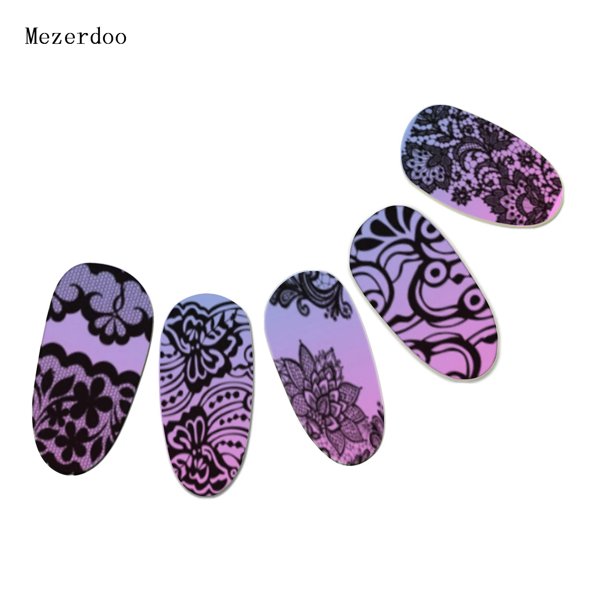 1Pc Rectangle Stamping Plate Nail Art Stamp Template Lace Flower Design Image Plate 12*6cm Mezerdoo 31 4