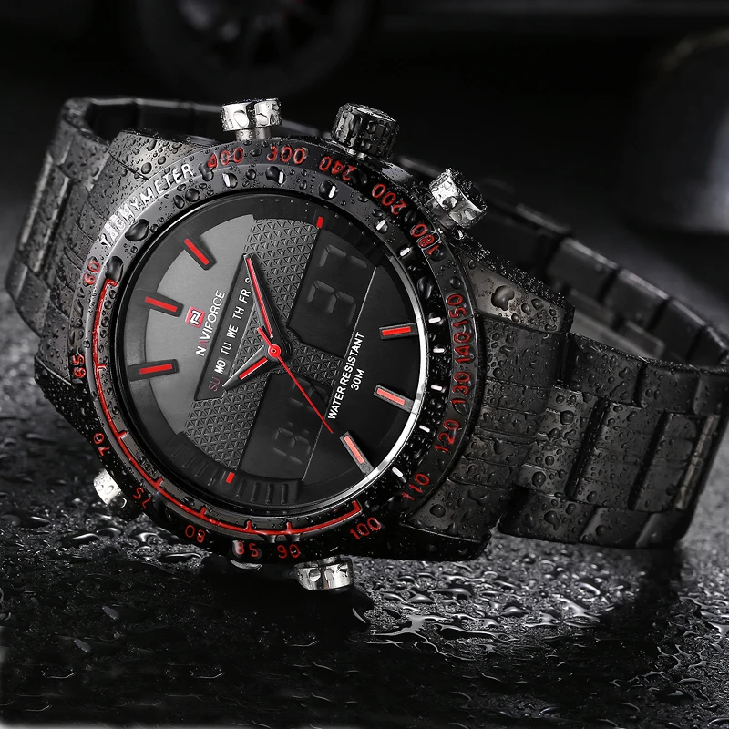 Часы NAVIFORCE мужские спортивные цифровые светодиодный водонепроницаемые