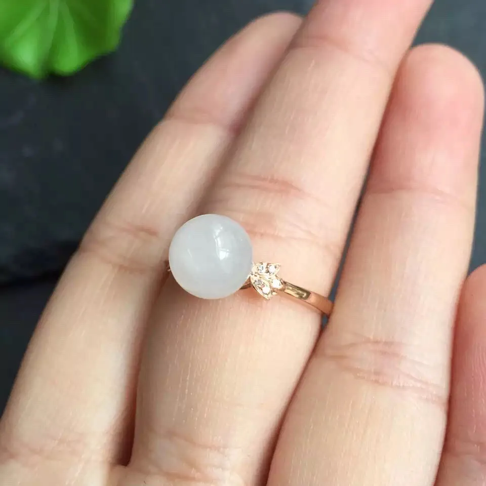 Fine Jewelry Collection Real 18K Rose Gold AU750 100% Natural White