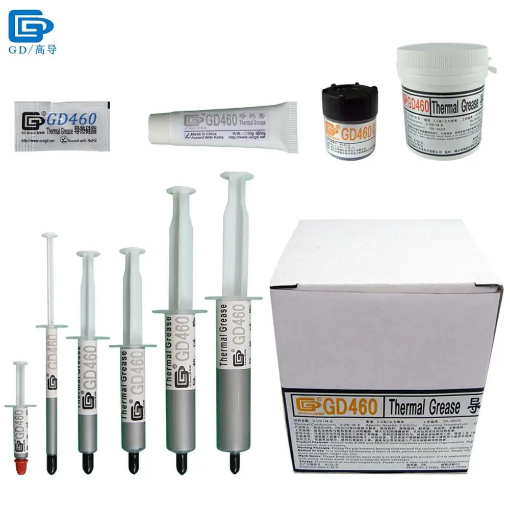 

GD460 Thermal Conductive Grease Paste Silicone Heat Sink Compound Silver ST20 MB05 SSY1 SY1 SY3 SY7 SY15 SY30 CN20 CN100 CN1000