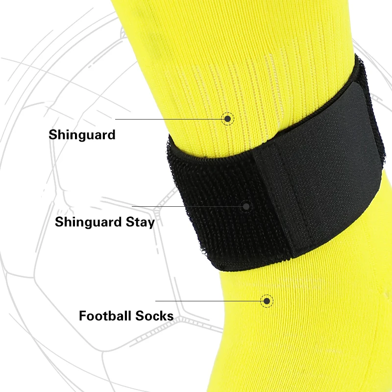 Высокое количество фиксированные ноги спортивный защитный пояс футбольные носки леггинсы охранники теленок Фиксирующий Ремень черный белый