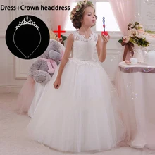 Summer Princess Girls Dress High Quality Party Kids Dresses For Girls Clothes Lace White Wedding Dress Teenagers Evening Dresses Summer Princess Girls Dress High Quality Party Kids Dresses For Girls Clothes Lace White Wedding Dress Teenagers Evening Dresses