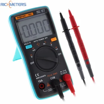 

RICHMETERS RM101 Digital Multimeter 6000 Counts AC / DC Ammeter Voltmeter Ohm Portable Meter with Backlight