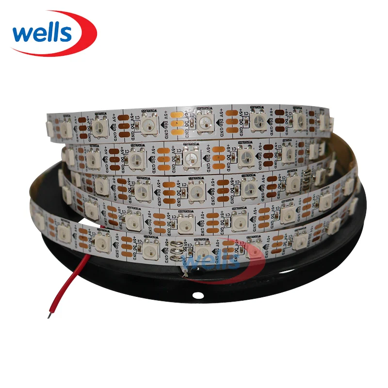 

4M 60LED/M WS2812B 5050 SMD RGB WS2811 IC Built-in Individually Addressable Color LED Strip Light DC5V
