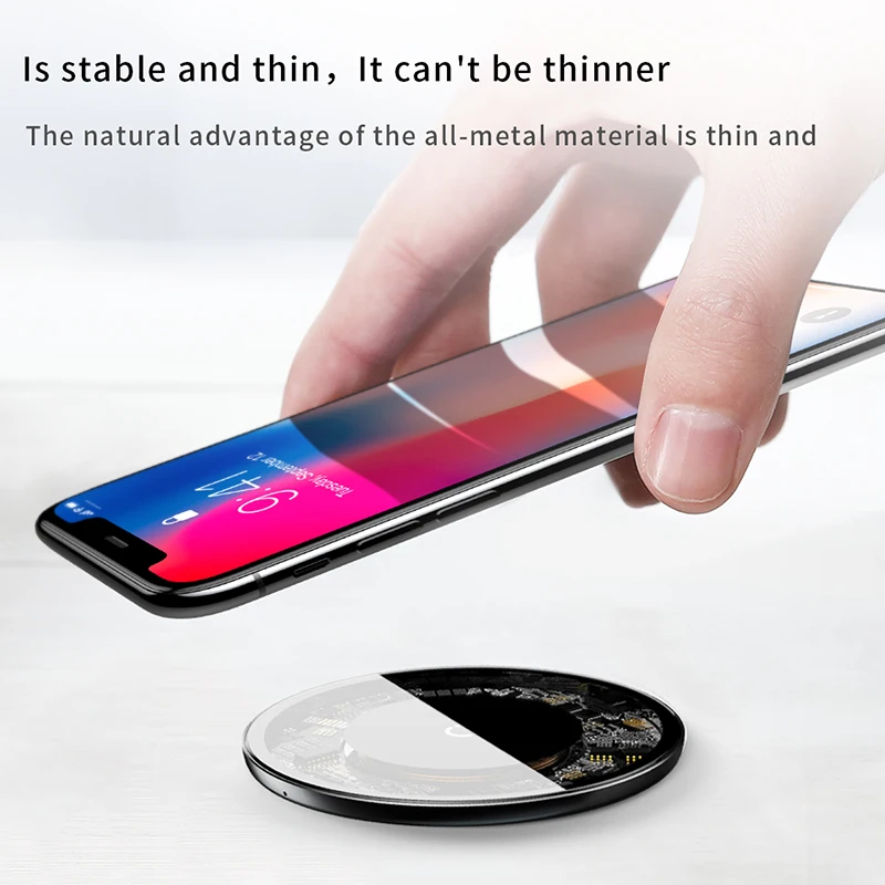 Беспроводное зарядное устройство Baseus 10 Вт QI для iPhone X беспроводное Samsung Galaxy S9 xiaomi