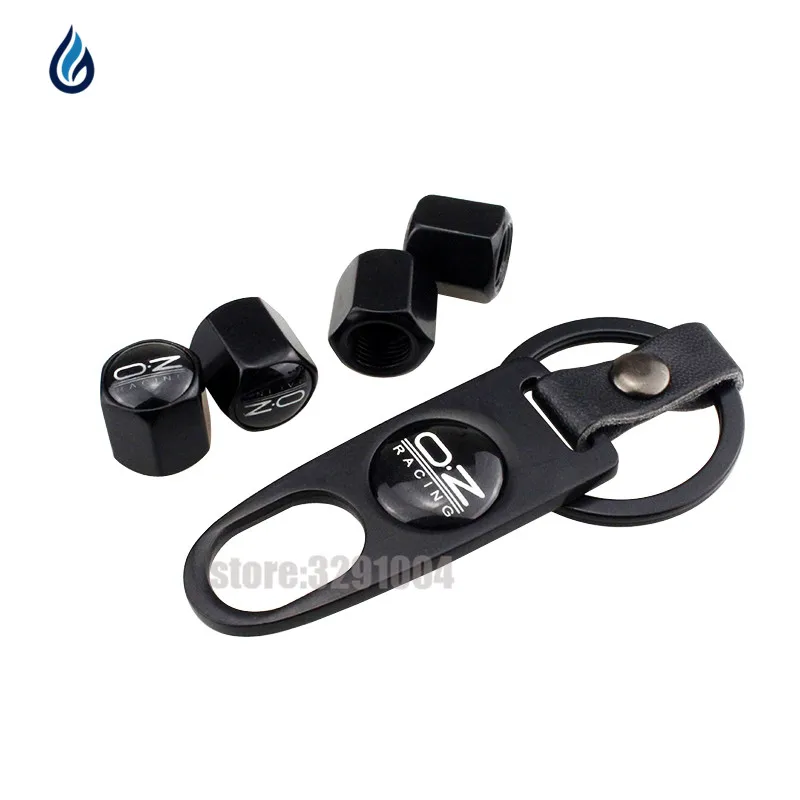 

Car Wheel Tire Valves Stem Caps With Leather Keychain For OZ Racing Logo Mazda 3 Audi R8 Vw Golf Ford Focus Toyota MINI Subaru