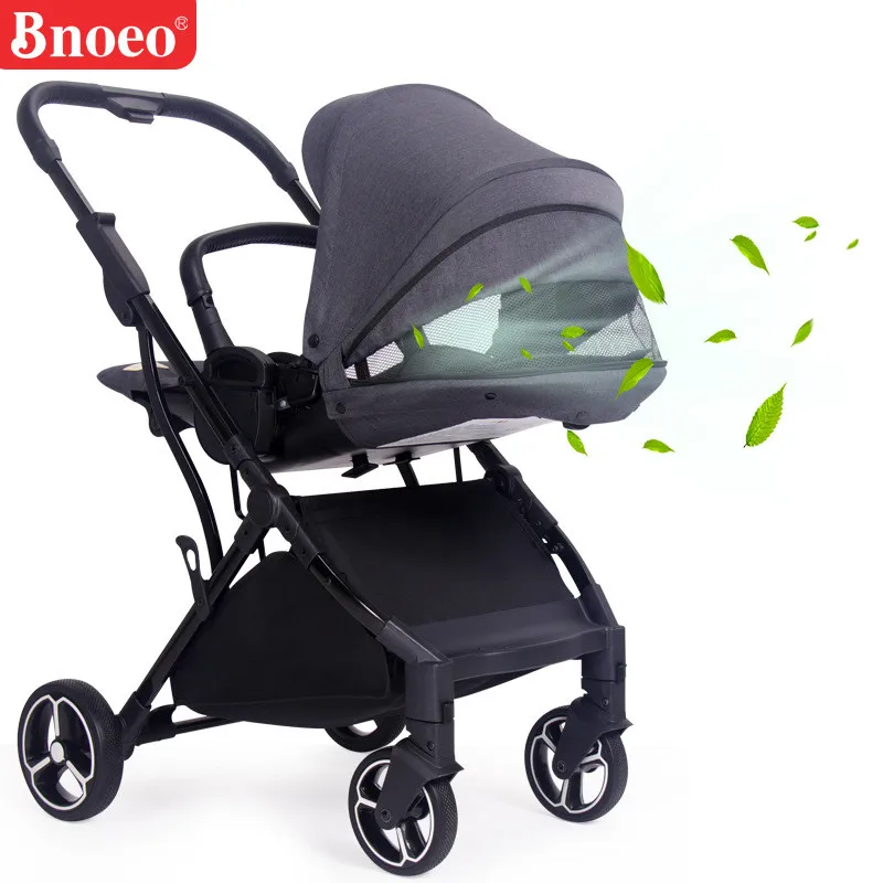 two way foldable baby kids travel stroller newborn infant pushchair buggy blue