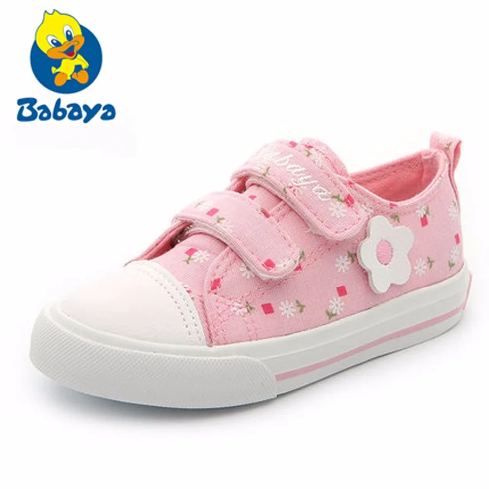 

Girls canvas shoes spring Autumn Cartoon fox print Running Sneakers children kids shoes soft and comfortable Flat school shoes