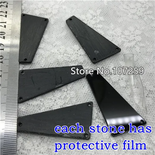 TopStone Black Jet Mirror пришивные стразы 30 форм с плоской задней стороной Акриловые Кристаллы пришивные камни для платьев аксессуары для одежды - Цвет: 01N 22x42mm