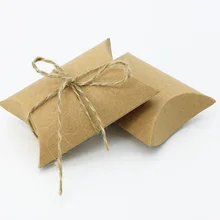 50 шт./лот Kraft Бумага подушку пользу поле шоколад конфеты рождественские Подарки свадебная Детская день вечерние фестиваль поставки