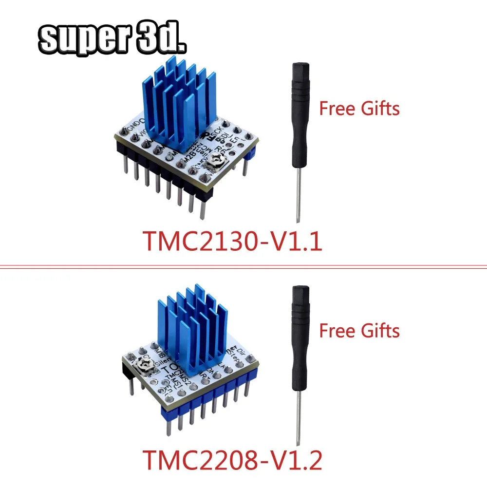 TMC2130 V1.1TMC2130SPI TMC2208 шаговый двигатель бесшумный драйвер StepStick бесшумный Отличная стабильность и защита с радиатором