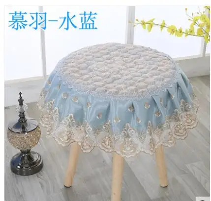 

Round stool set home makeup stool cover four seasons universal piano dresser stool set modern minimalist lace