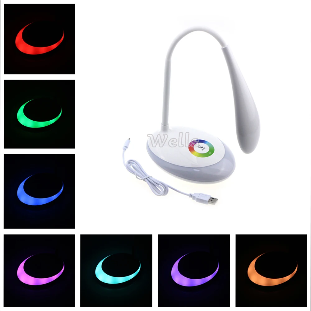 

3W full Color LED Table Lamp Touch Control Adjustable Brightness Multi-angles kids Eye Protection Reading Light 1500mAh battery
