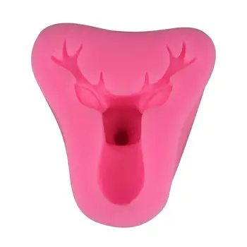 

New Fondant Cake Mould Embossing Deer Head Rind DIY Chocolate Silicone Mould Cutter Clay Resin Cake Decor Tools